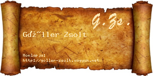 Göller Zsolt névjegykártya
